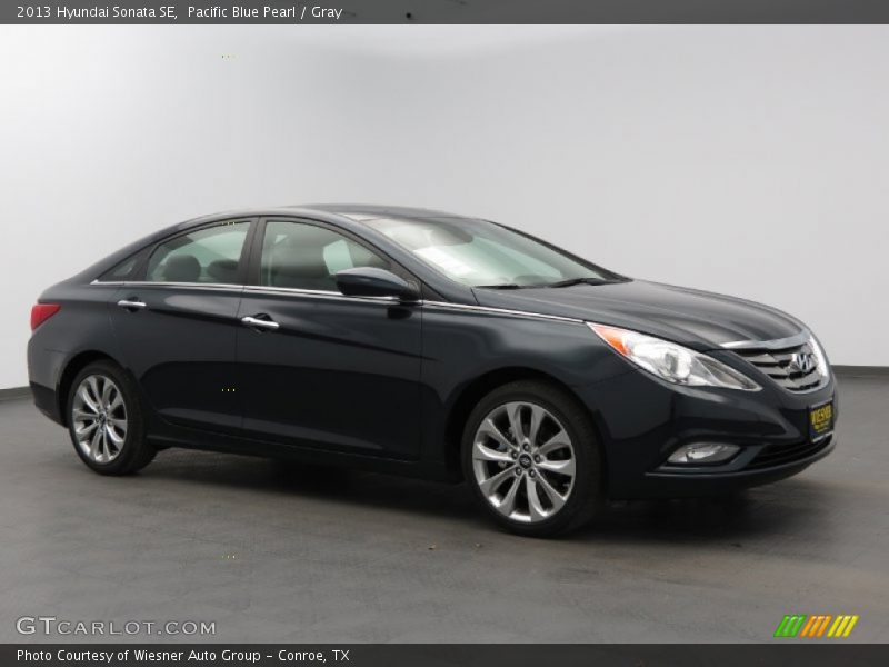 Pacific Blue Pearl / Gray 2013 Hyundai Sonata SE