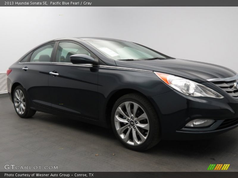 Pacific Blue Pearl / Gray 2013 Hyundai Sonata SE