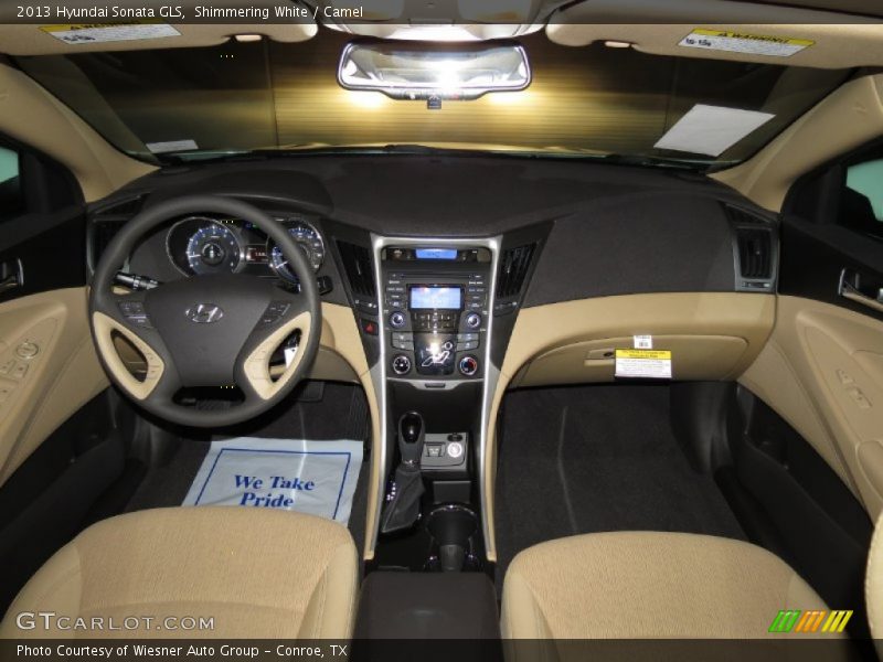 Shimmering White / Camel 2013 Hyundai Sonata GLS