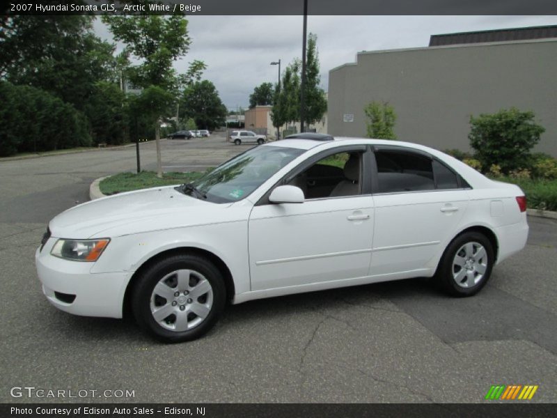 Arctic White / Beige 2007 Hyundai Sonata GLS