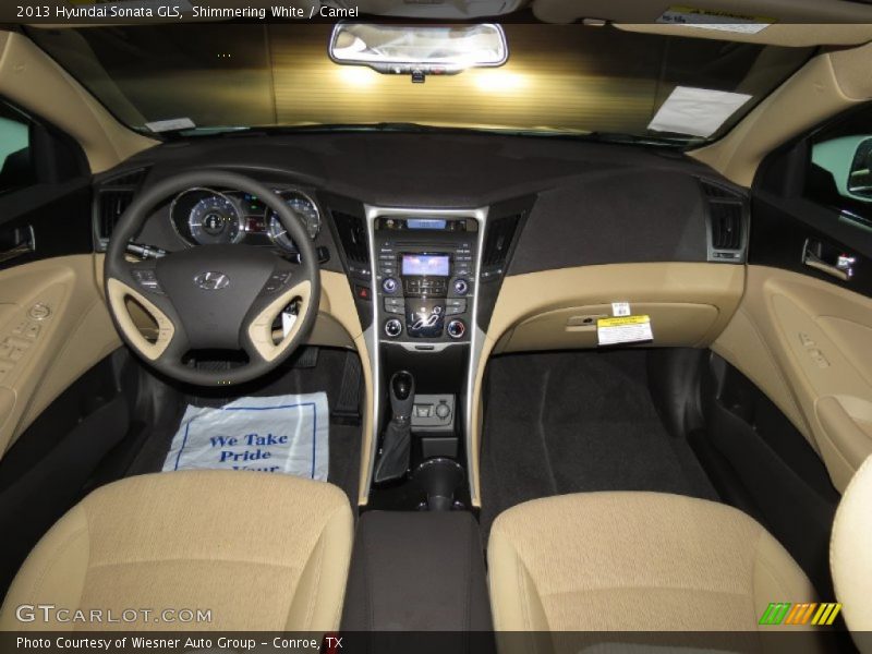 Shimmering White / Camel 2013 Hyundai Sonata GLS