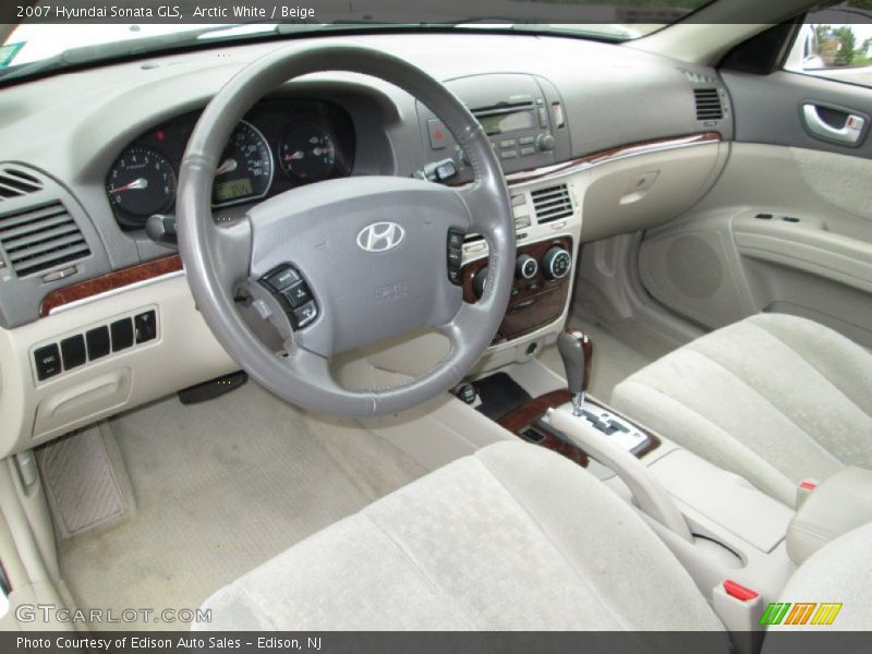 Arctic White / Beige 2007 Hyundai Sonata GLS