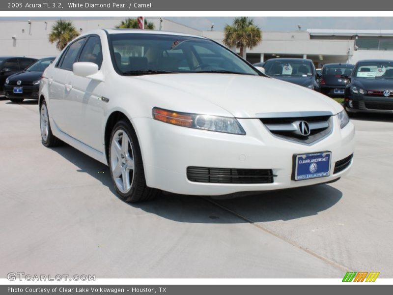 White Diamond Pearl / Camel 2005 Acura TL 3.2