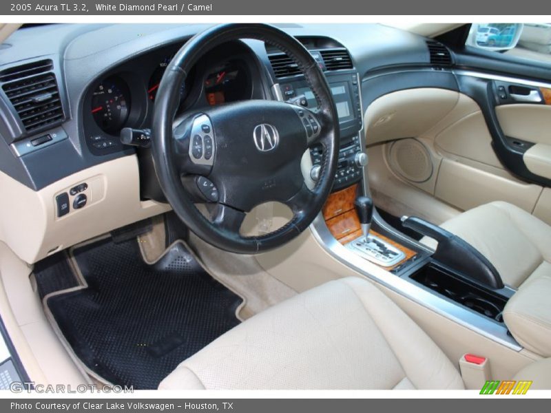 White Diamond Pearl / Camel 2005 Acura TL 3.2