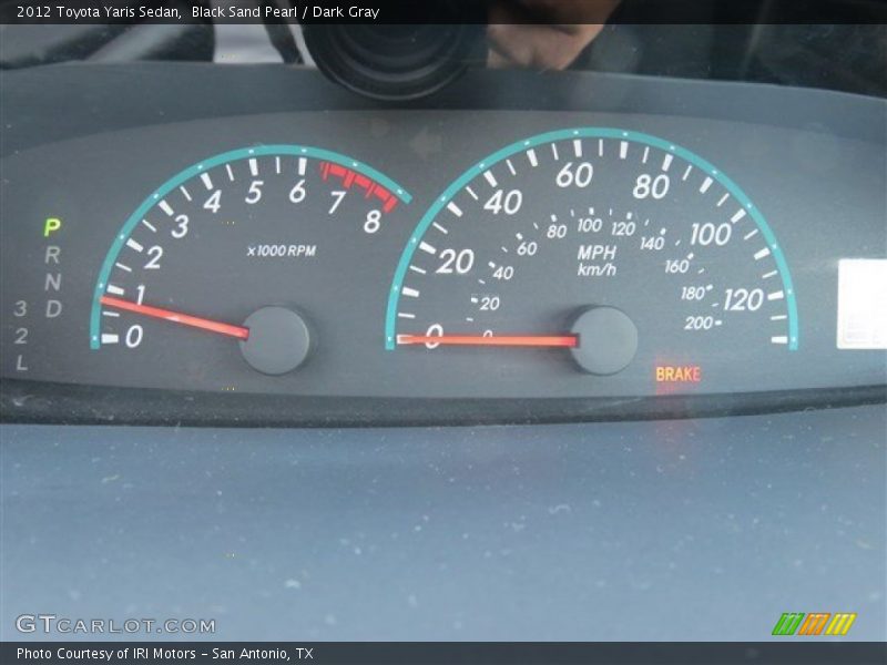 Black Sand Pearl / Dark Gray 2012 Toyota Yaris Sedan