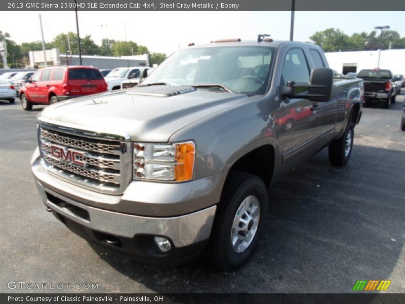 Steel Gray Metallic / Ebony 2013 GMC Sierra 2500HD SLE Extended Cab 4x4