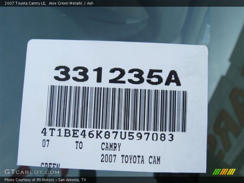 Aloe Green Metallic / Ash 2007 Toyota Camry LE