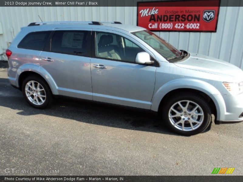 Winter Chill Pearl / Black 2013 Dodge Journey Crew