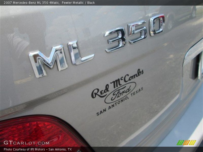 Pewter Metallic / Black 2007 Mercedes-Benz ML 350 4Matic