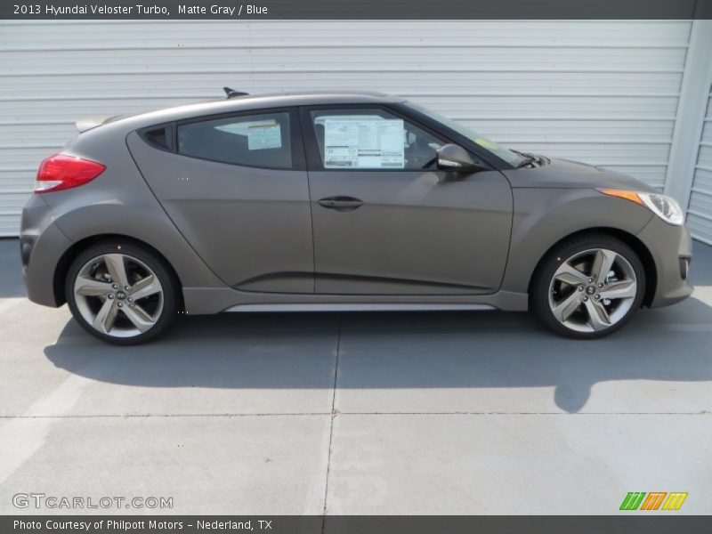 Matte Gray / Blue 2013 Hyundai Veloster Turbo