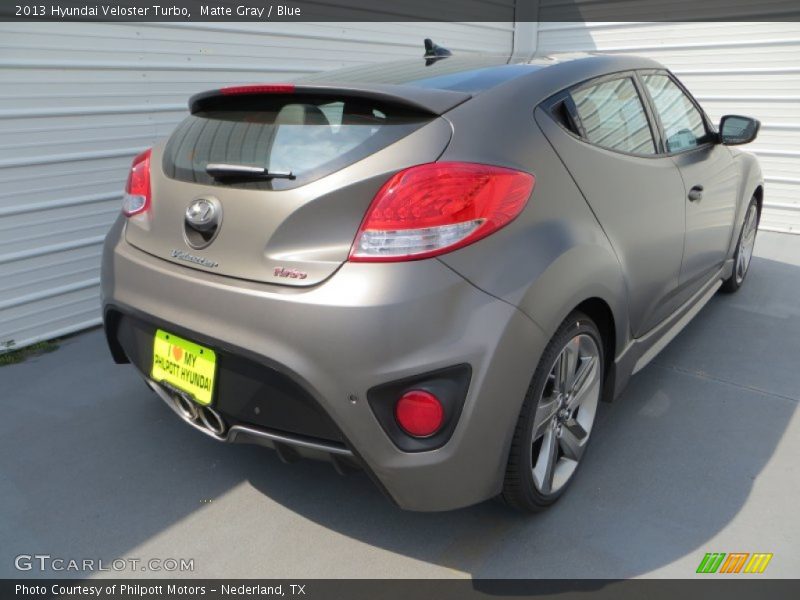 Matte Gray / Blue 2013 Hyundai Veloster Turbo
