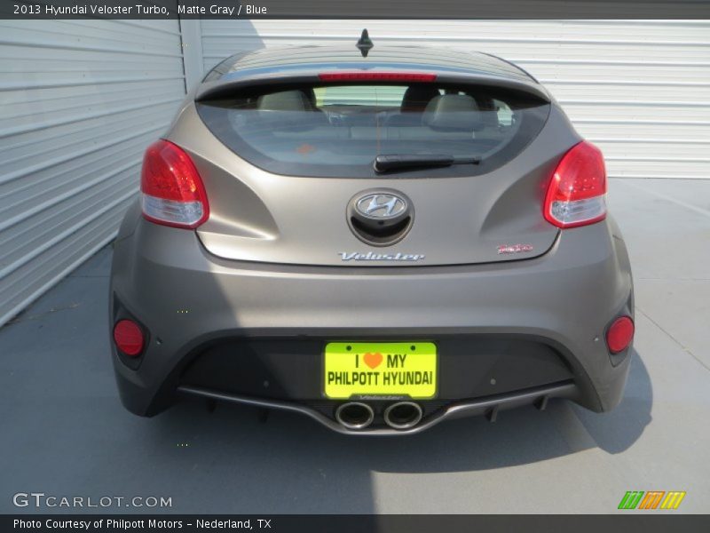 Matte Gray / Blue 2013 Hyundai Veloster Turbo