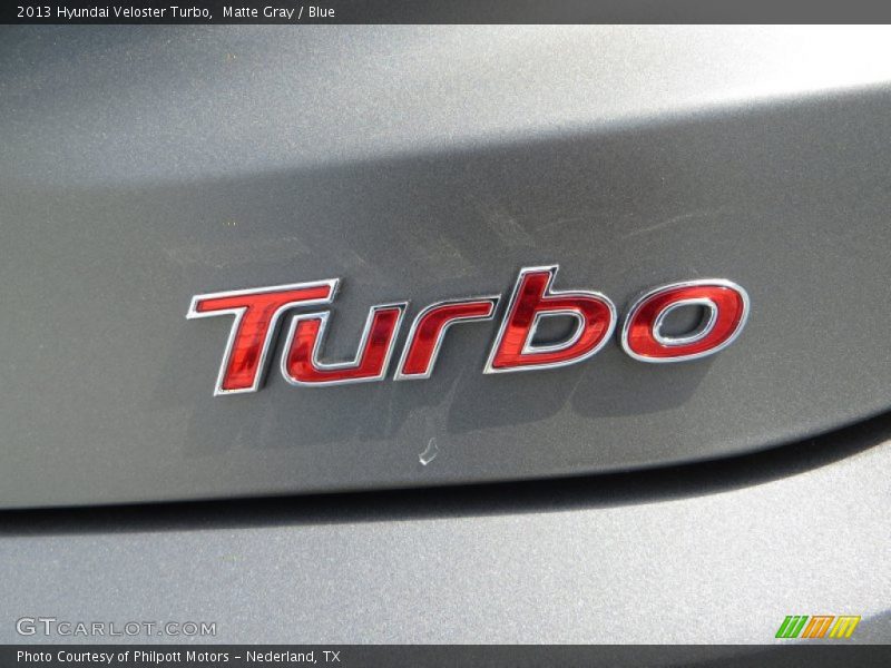 Matte Gray / Blue 2013 Hyundai Veloster Turbo