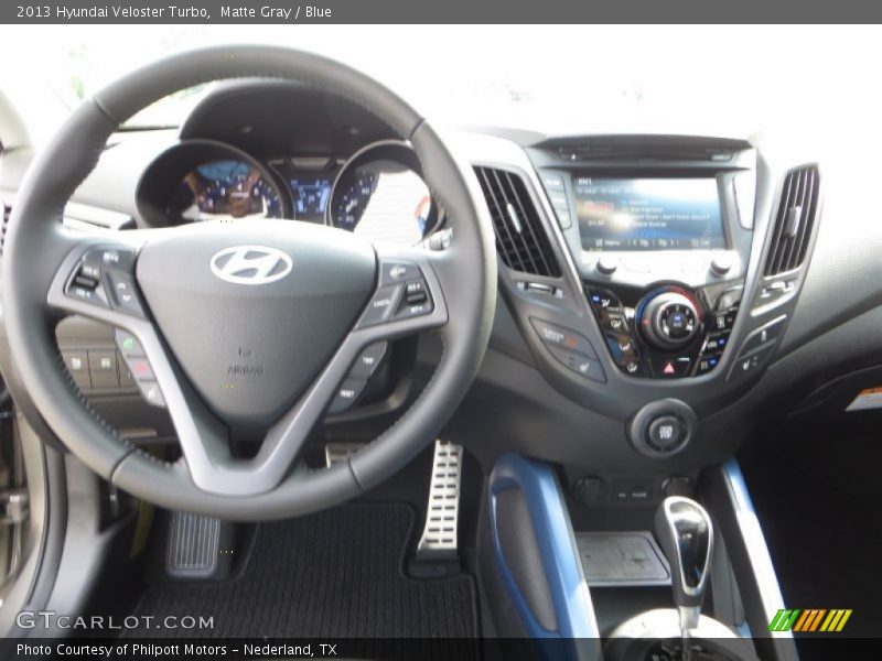 Matte Gray / Blue 2013 Hyundai Veloster Turbo