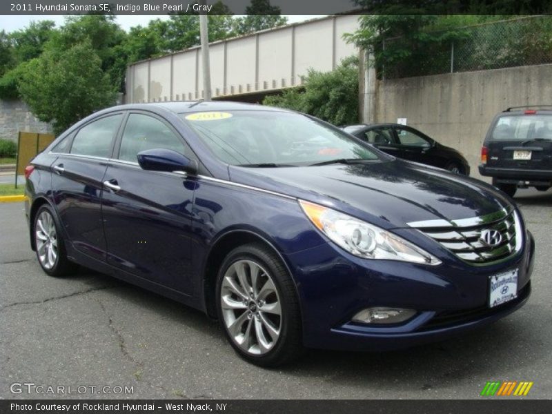 Indigo Blue Pearl / Gray 2011 Hyundai Sonata SE