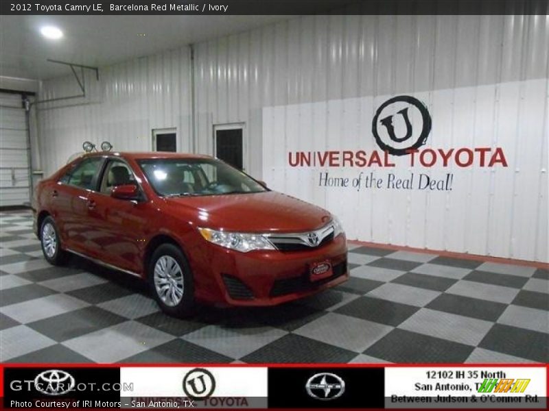 Barcelona Red Metallic / Ivory 2012 Toyota Camry LE