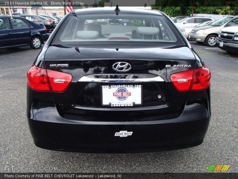 Ebony Black / Gray 2010 Hyundai Elantra SE