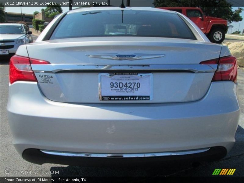 Bright Silver Metallic / Black 2012 Chrysler 200 LX Sedan