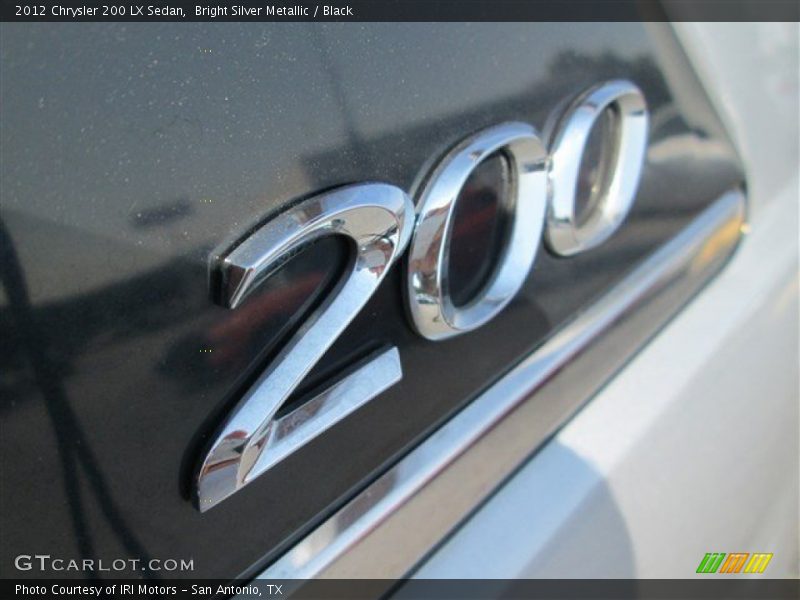 Bright Silver Metallic / Black 2012 Chrysler 200 LX Sedan