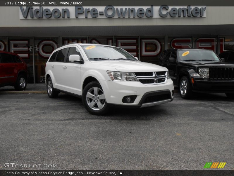 White / Black 2012 Dodge Journey SXT AWD