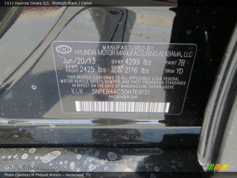 Midnight Black / Camel 2013 Hyundai Sonata GLS