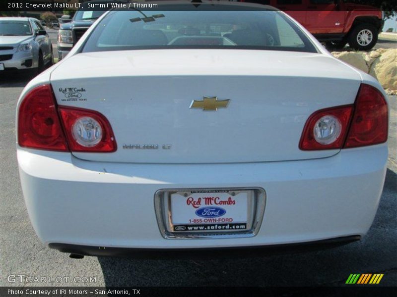 Summit White / Titanium 2012 Chevrolet Malibu LT