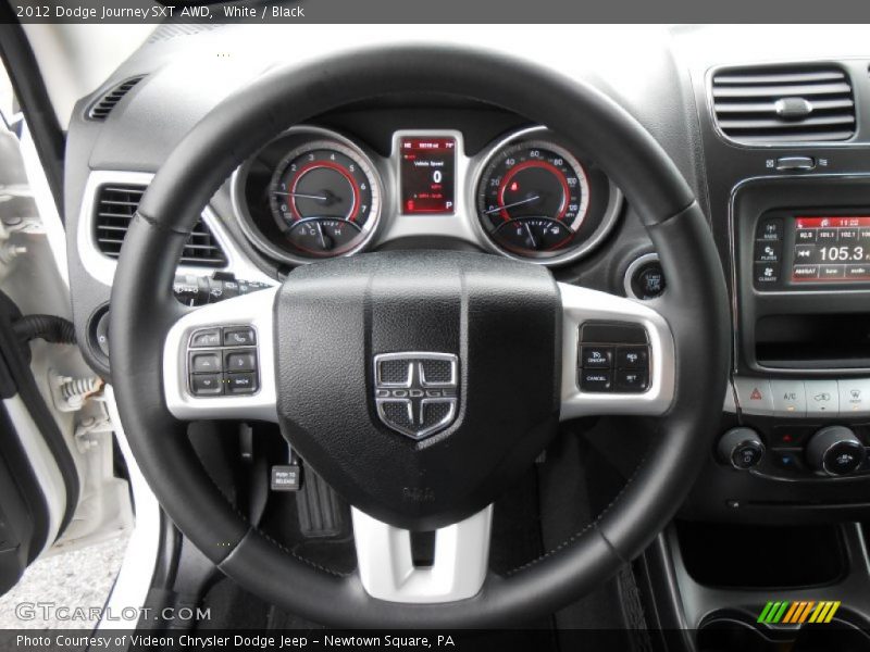 White / Black 2012 Dodge Journey SXT AWD