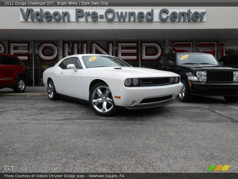 Bright White / Dark Slate Gray 2012 Dodge Challenger SXT