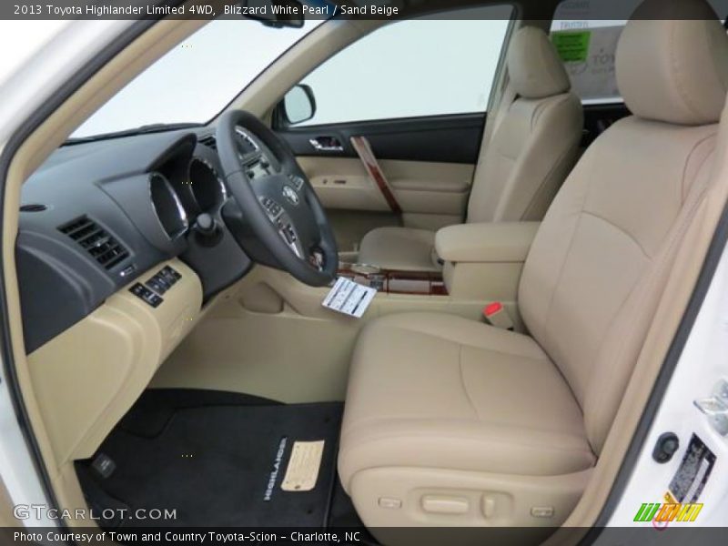 Blizzard White Pearl / Sand Beige 2013 Toyota Highlander Limited 4WD