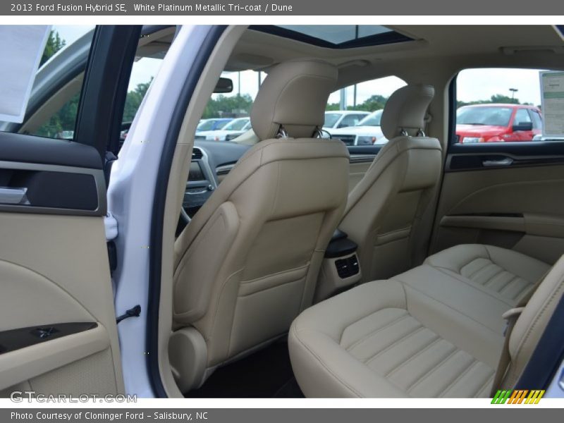 White Platinum Metallic Tri-coat / Dune 2013 Ford Fusion Hybrid SE