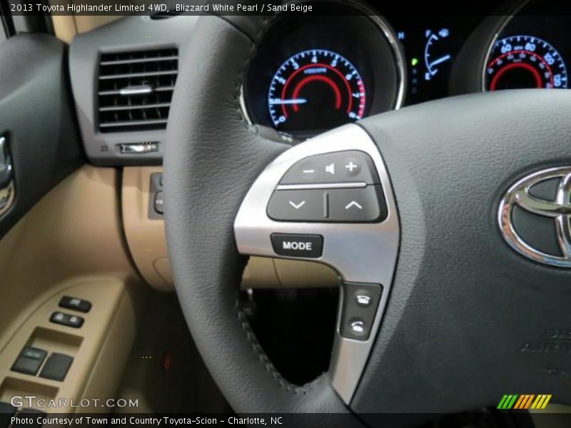 Blizzard White Pearl / Sand Beige 2013 Toyota Highlander Limited 4WD
