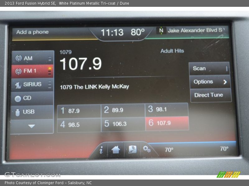 White Platinum Metallic Tri-coat / Dune 2013 Ford Fusion Hybrid SE