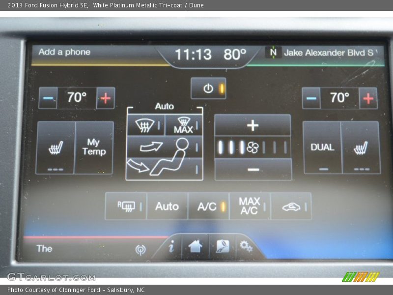 White Platinum Metallic Tri-coat / Dune 2013 Ford Fusion Hybrid SE