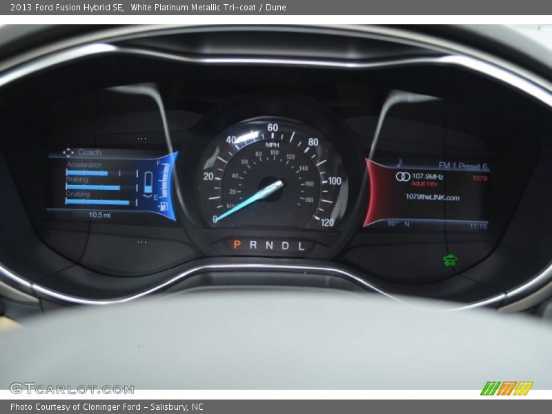 White Platinum Metallic Tri-coat / Dune 2013 Ford Fusion Hybrid SE