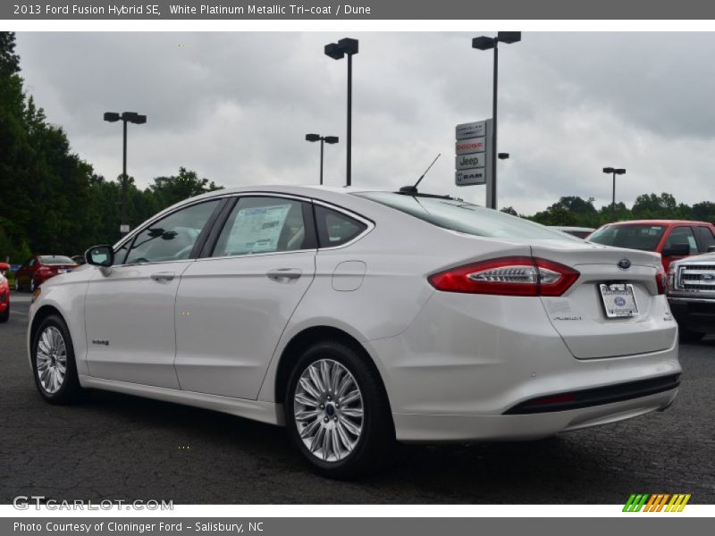 White Platinum Metallic Tri-coat / Dune 2013 Ford Fusion Hybrid SE