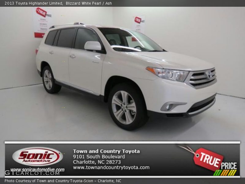 Blizzard White Pearl / Ash 2013 Toyota Highlander Limited