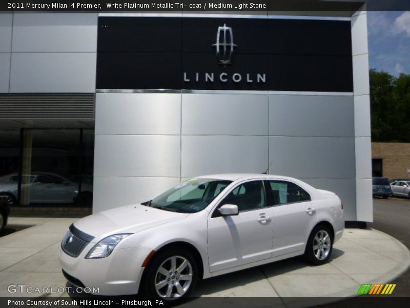 White Platinum Metallic Tri- coat / Medium Light Stone 2011 Mercury Milan I4 Premier