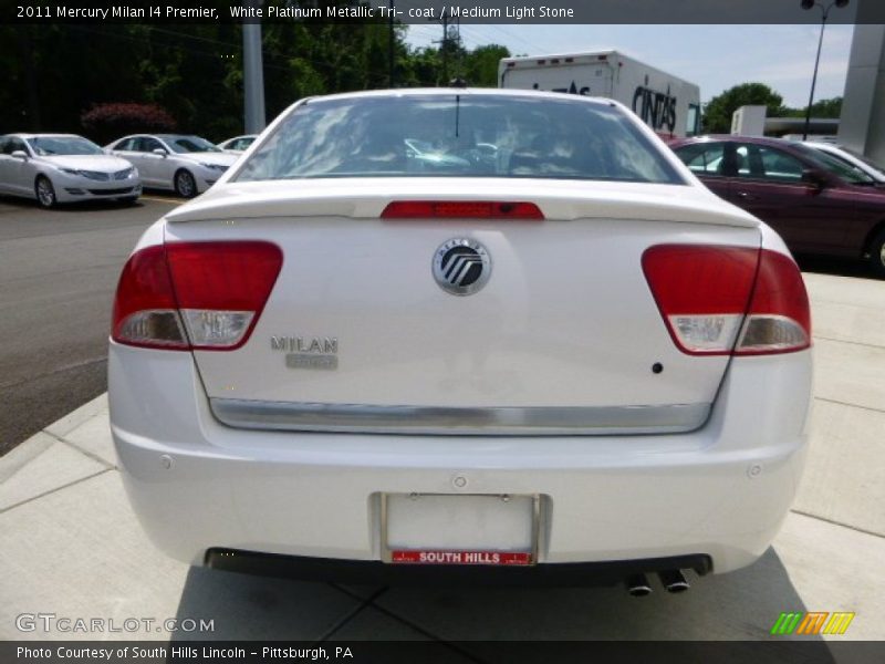 White Platinum Metallic Tri- coat / Medium Light Stone 2011 Mercury Milan I4 Premier