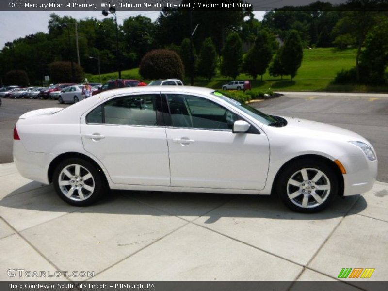 White Platinum Metallic Tri- coat / Medium Light Stone 2011 Mercury Milan I4 Premier