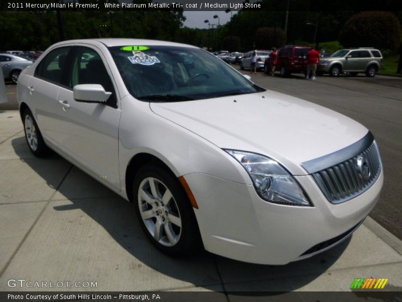 White Platinum Metallic Tri- coat / Medium Light Stone 2011 Mercury Milan I4 Premier