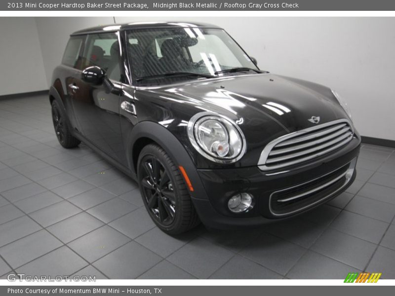 Midnight Black Metallic / Rooftop Gray Cross Check 2013 Mini Cooper Hardtop Baker Street Package