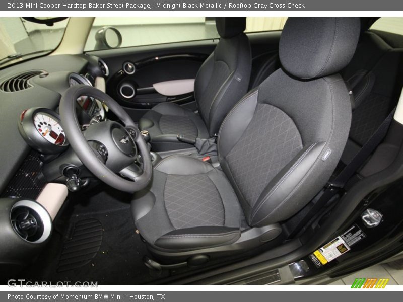 Midnight Black Metallic / Rooftop Gray Cross Check 2013 Mini Cooper Hardtop Baker Street Package