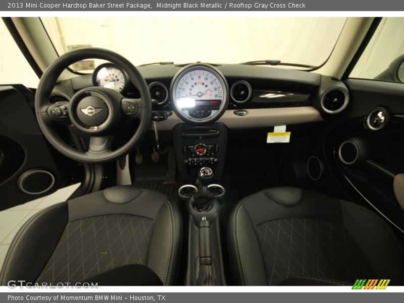 Midnight Black Metallic / Rooftop Gray Cross Check 2013 Mini Cooper Hardtop Baker Street Package