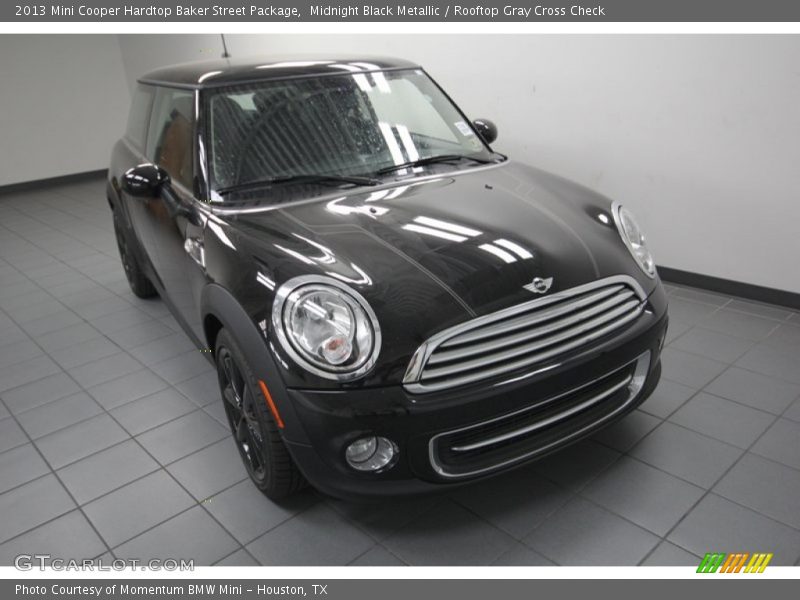 Midnight Black Metallic / Rooftop Gray Cross Check 2013 Mini Cooper Hardtop Baker Street Package