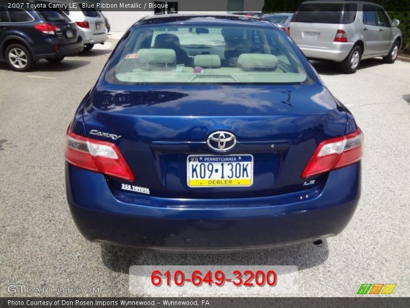 Blue Ribbon Metallic / Bisque 2007 Toyota Camry LE