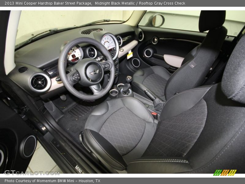 Midnight Black Metallic / Rooftop Gray Cross Check 2013 Mini Cooper Hardtop Baker Street Package