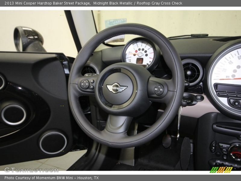 Midnight Black Metallic / Rooftop Gray Cross Check 2013 Mini Cooper Hardtop Baker Street Package