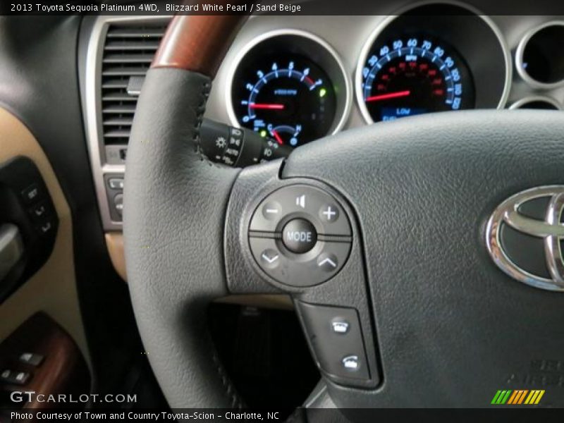 Blizzard White Pearl / Sand Beige 2013 Toyota Sequoia Platinum 4WD