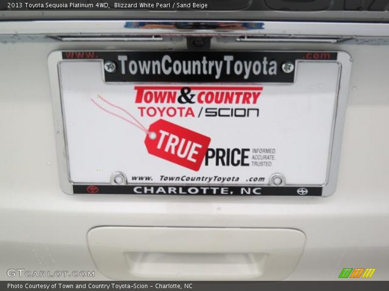 Blizzard White Pearl / Sand Beige 2013 Toyota Sequoia Platinum 4WD
