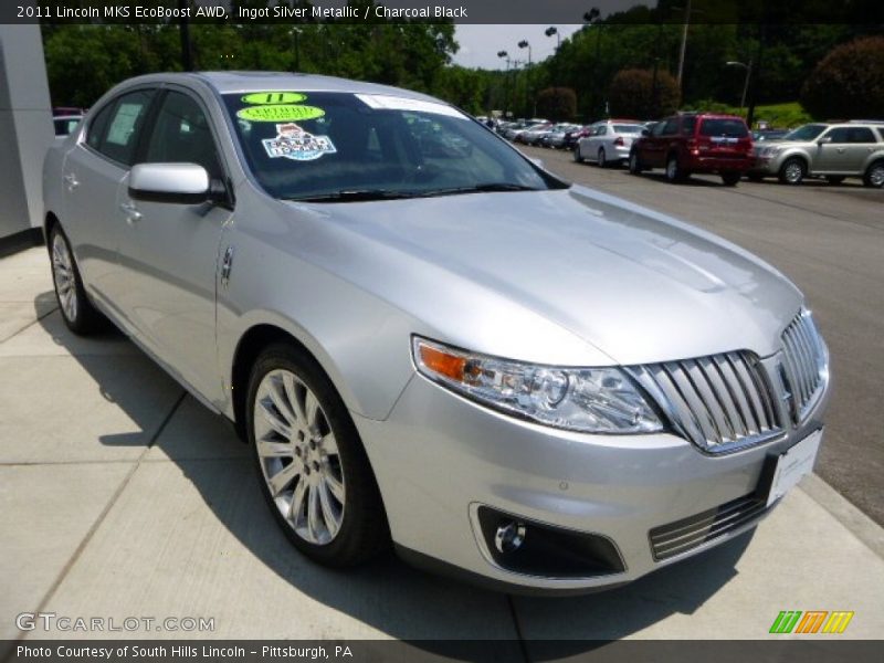 Ingot Silver Metallic / Charcoal Black 2011 Lincoln MKS EcoBoost AWD